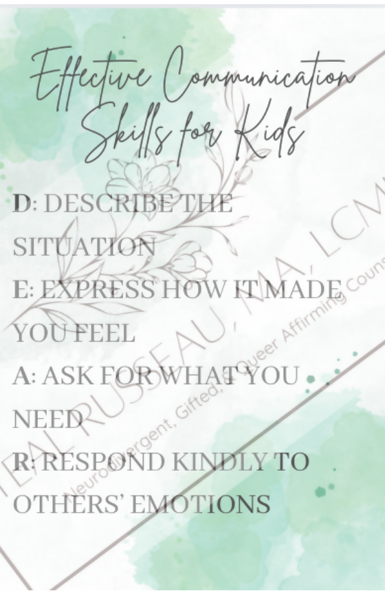 Effective Communication Skills for Kids Poster