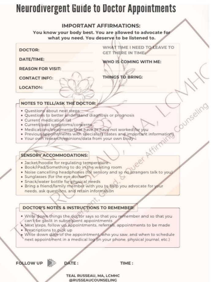 Neurodivergent Guide to Doctor Appointments