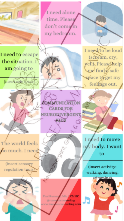 Communication Cards for Neurodivergent Kids