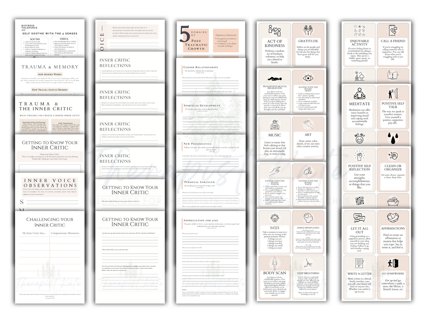 Trauma Informed Therapy Worksheet Bundle