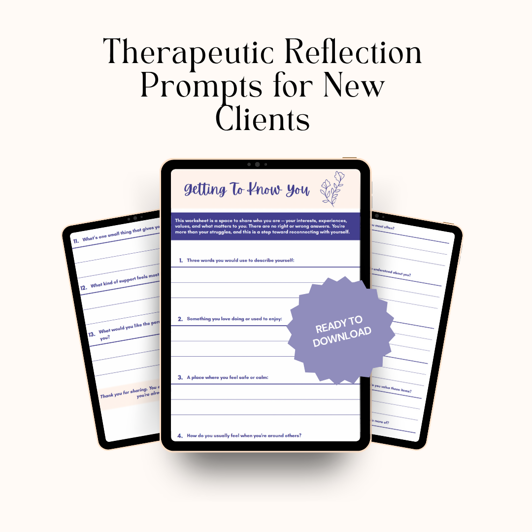 Intake Journal: Therapeutic Reflection Prompts for New Clients