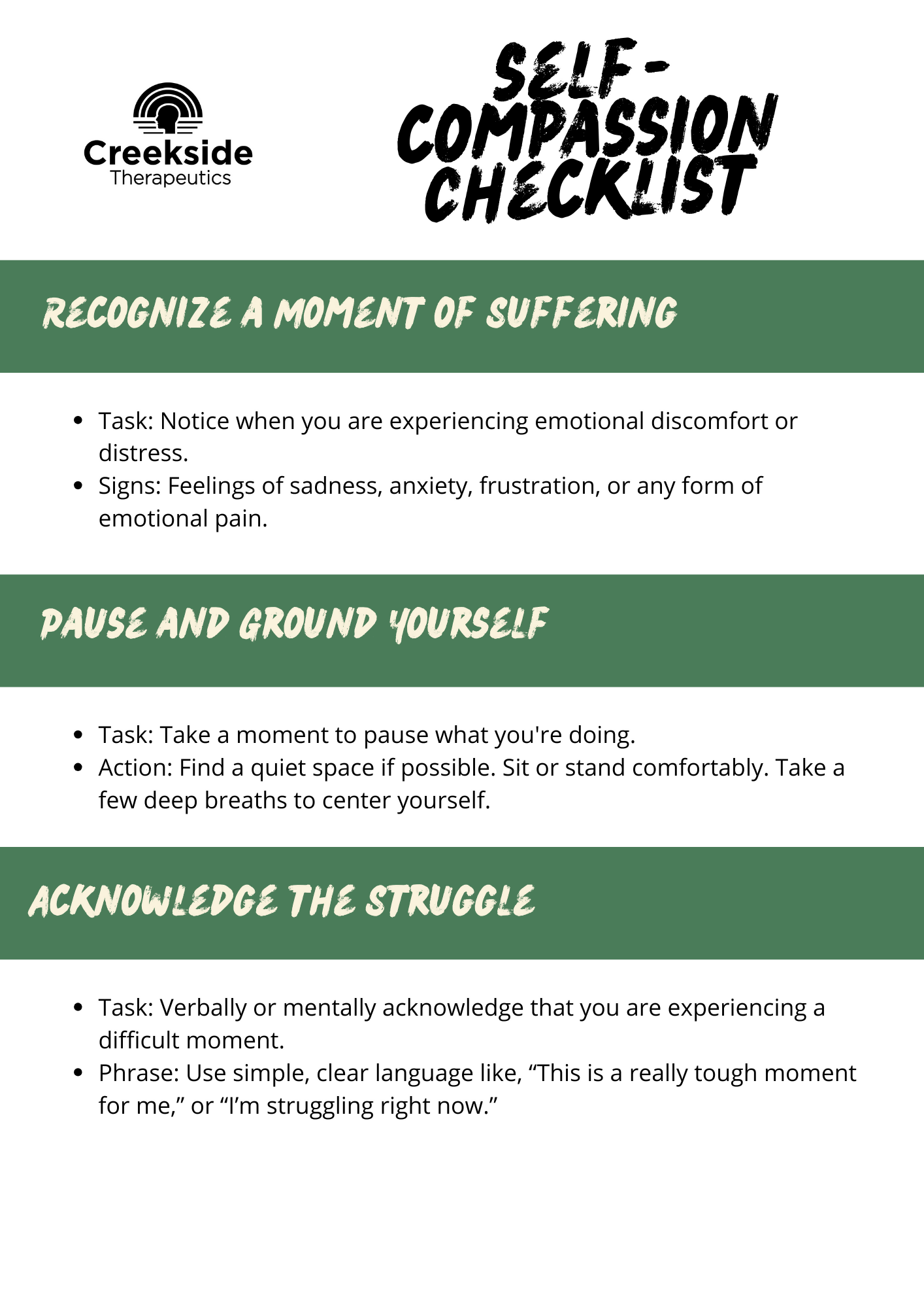 Self-Compassion Checklist: A Step-by-Step Guide to Responding to Emotional Distress