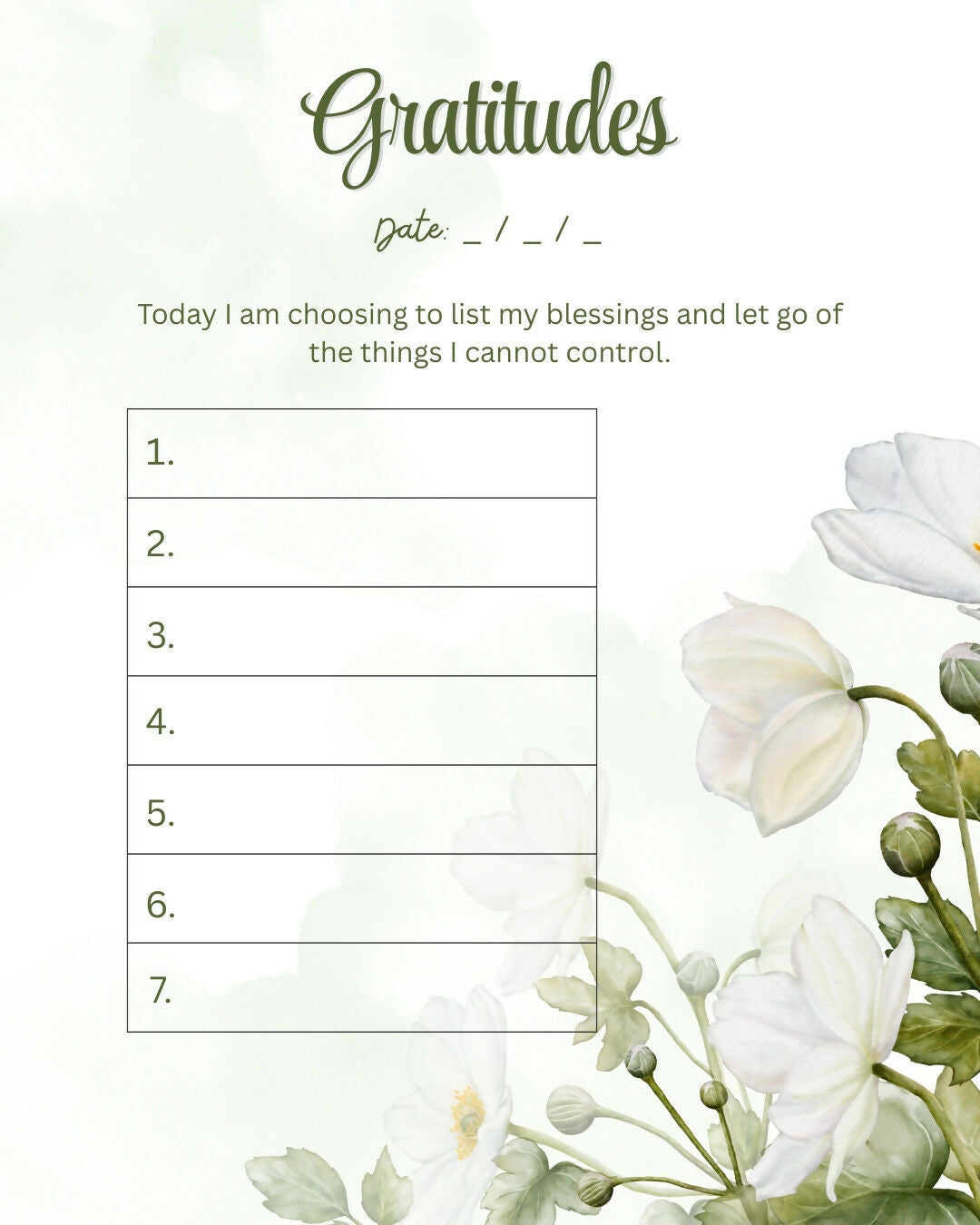 Gratitude Worksheet
