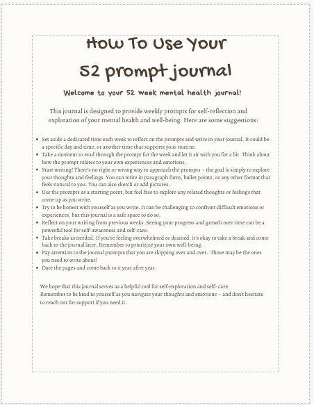 52 weeks of journaling prompts (PDF)