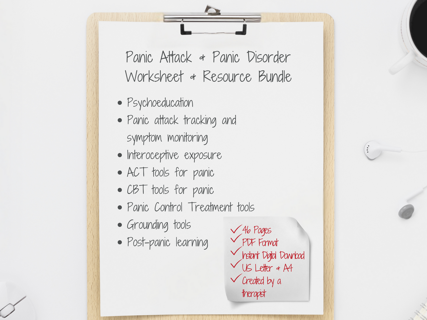 Panic Attack and Panic Disorder Printable Therapy Worksheets