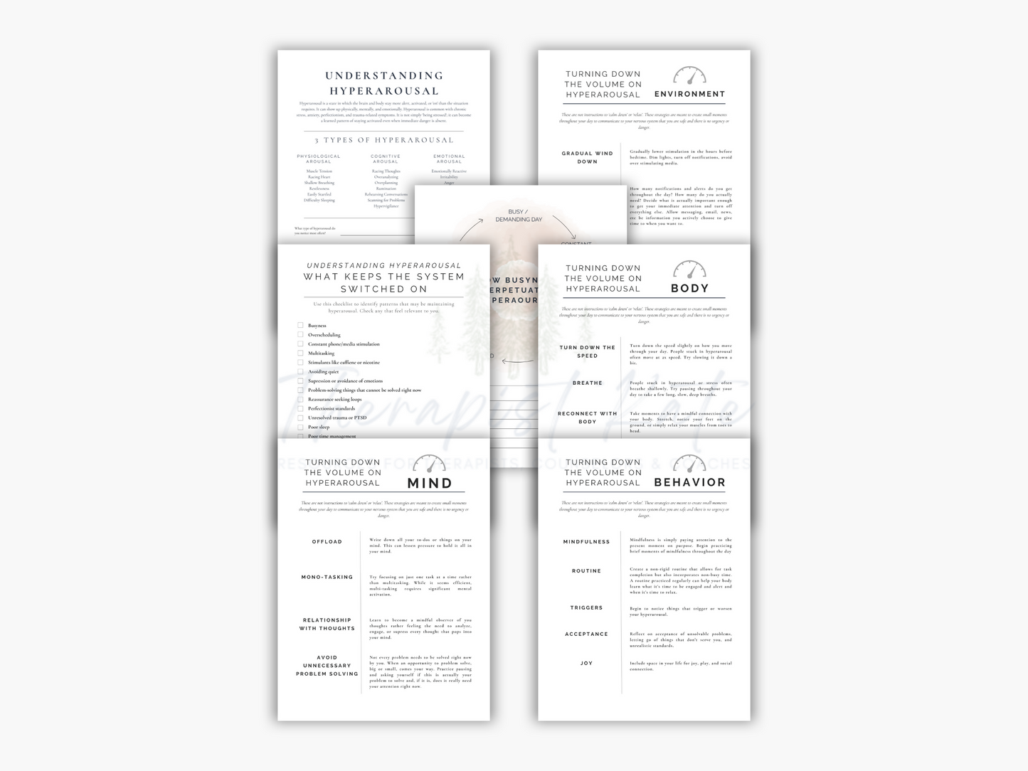 Hyperarousal Worksheets