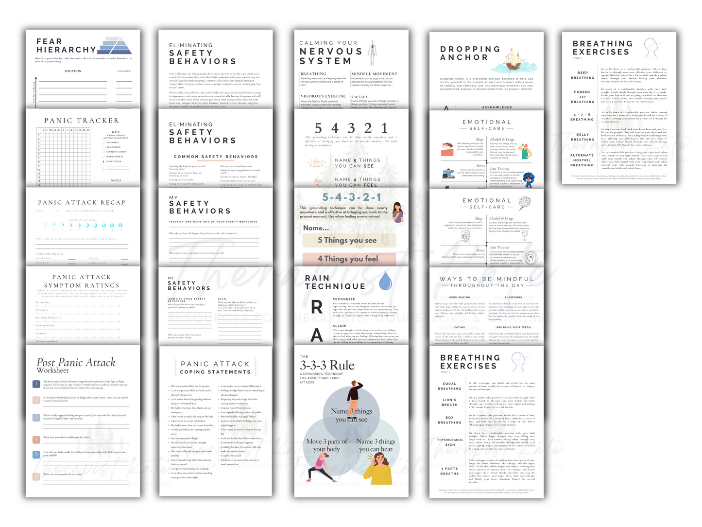 Panic Attack and Panic Disorder Printable Therapy Worksheets