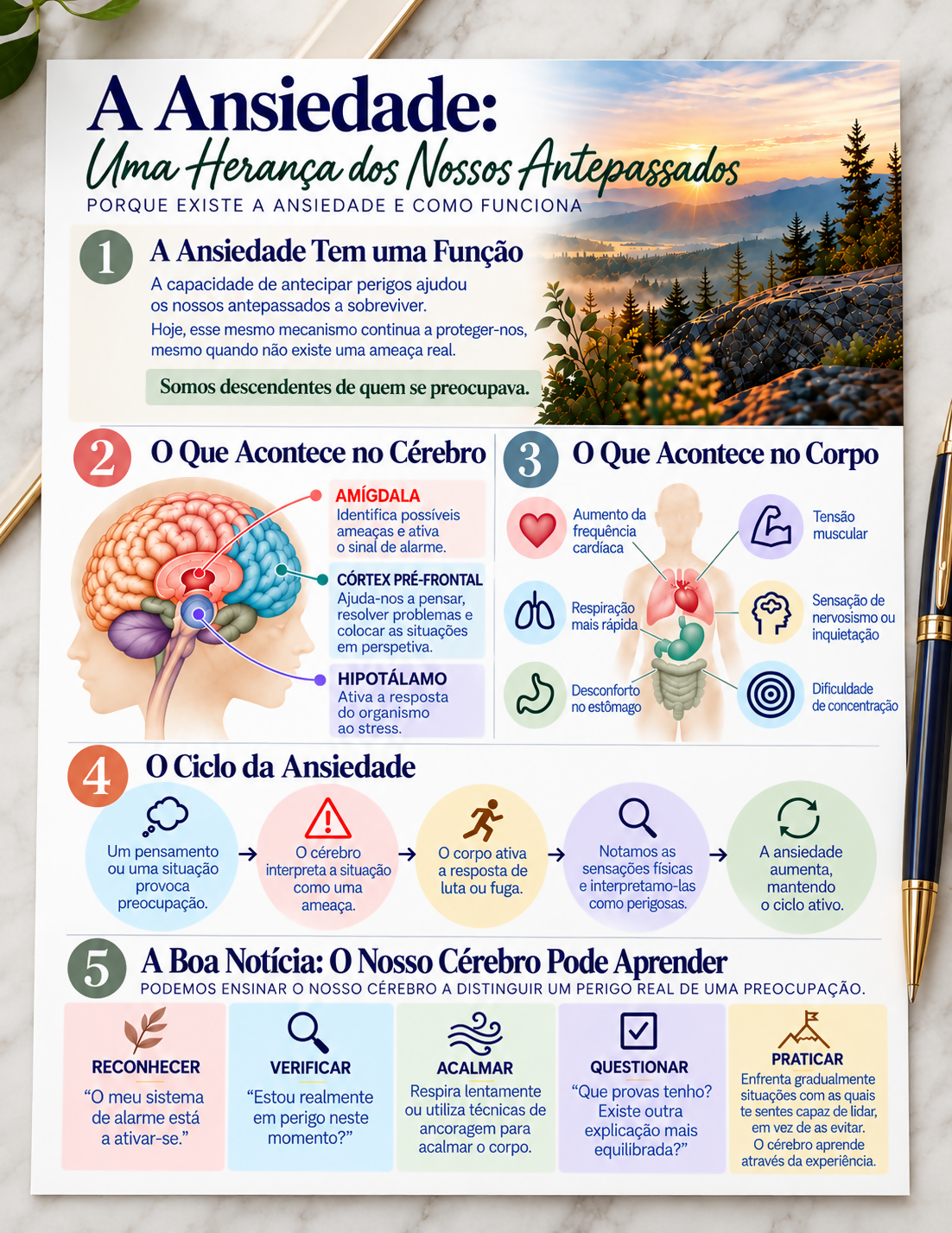 Understanding Anxiety: Why We Worry CBT Psychoeducation Handout for Adults. Portuguese Version.