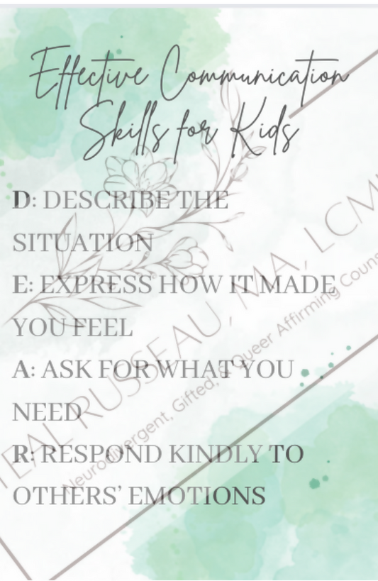 Effective Communication Skills for Kids Poster