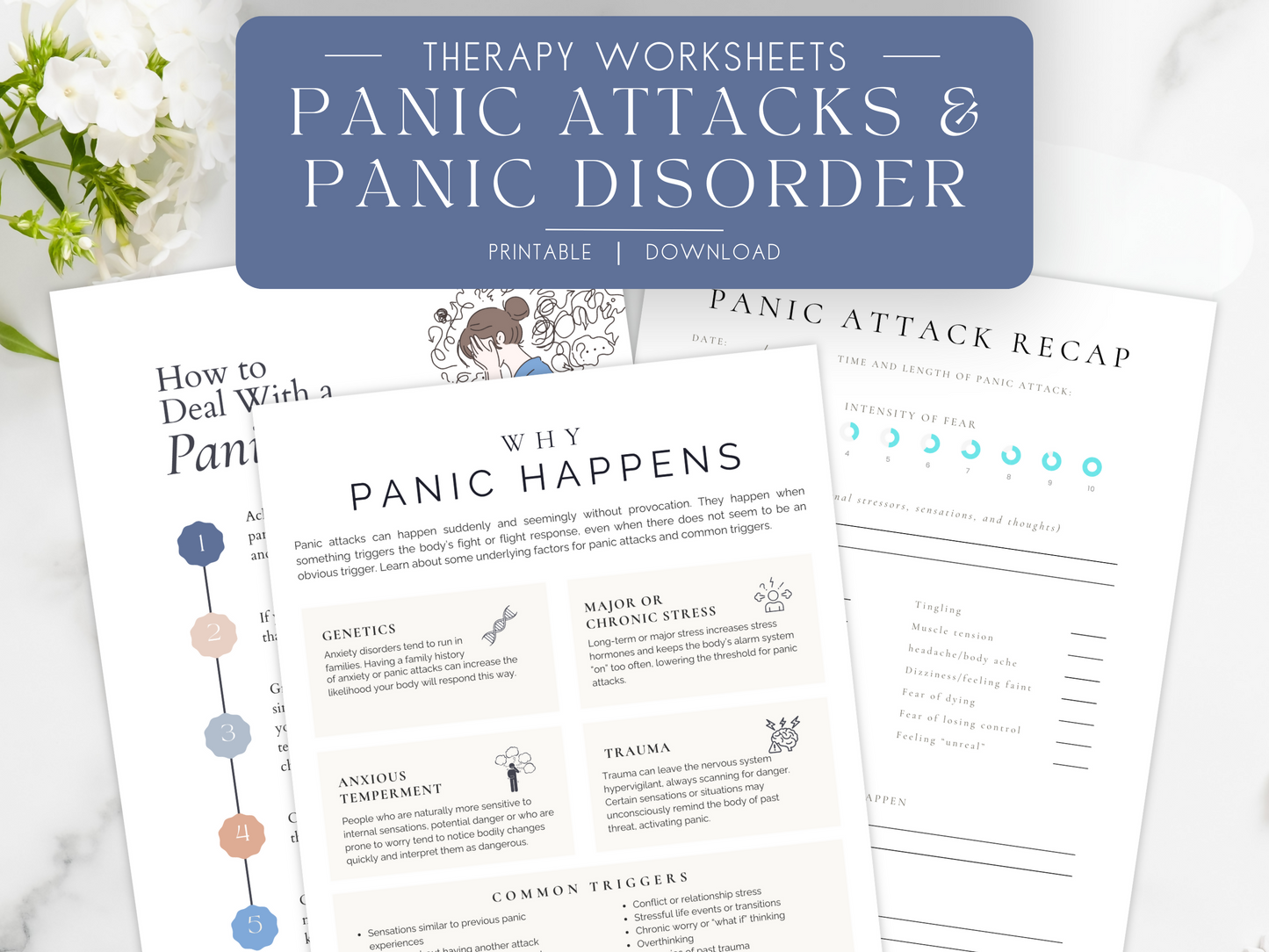 Panic Attack and Panic Disorder Printable Therapy Worksheets