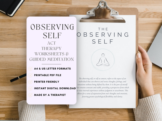 Observer Self Worksheet ACT Worksheets