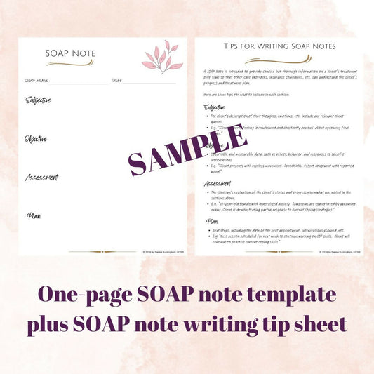 SOAP Note Template for Therapists | Editable Fillable PDF + Documentation Guide | Therapy Progress Notes