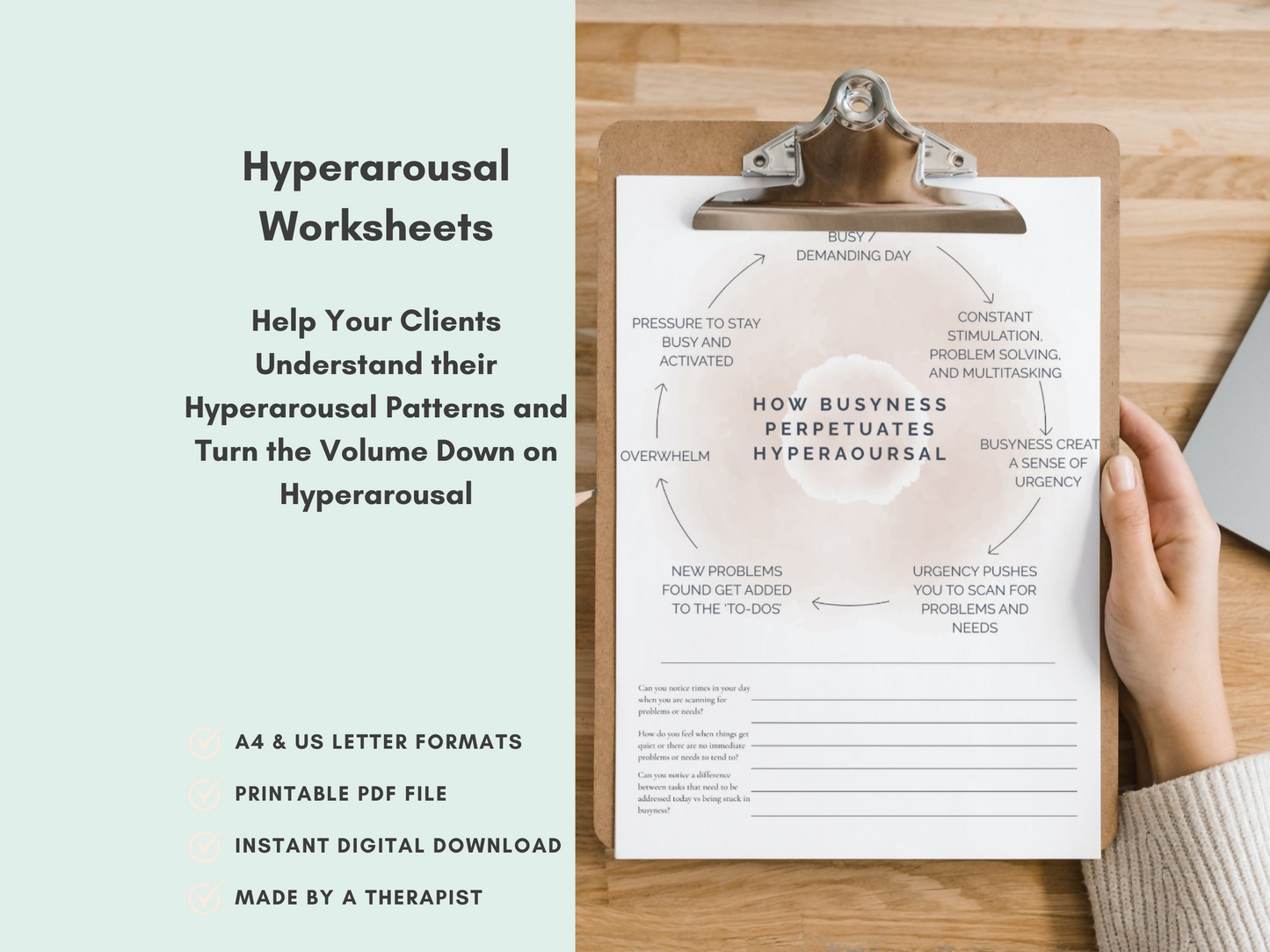 Hyperarousal Worksheets