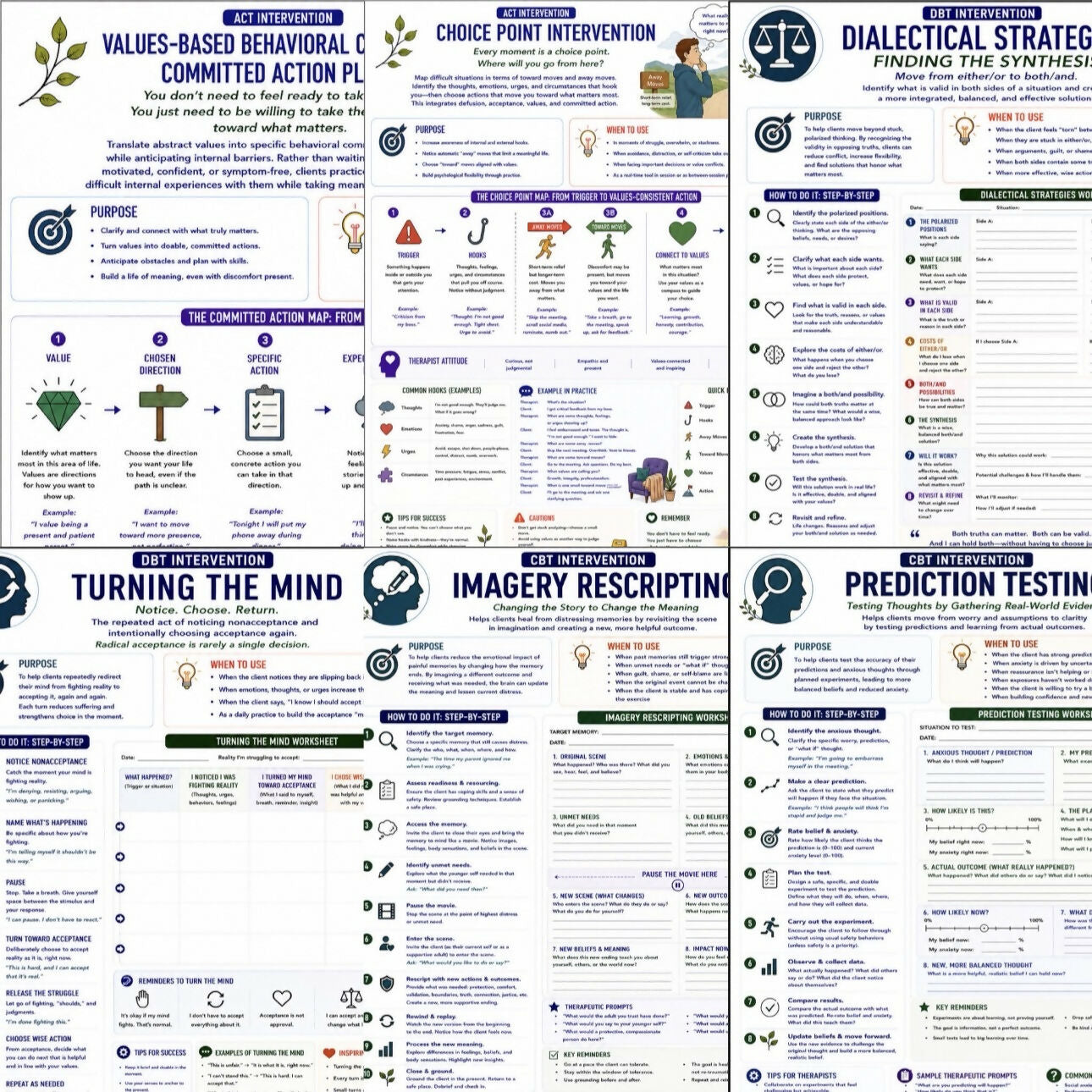 900+ Therapy Interventions for Therapists CBT DBT Act EFT Clinical Tools Case Conceptualization Treatment Planning and Session Resources