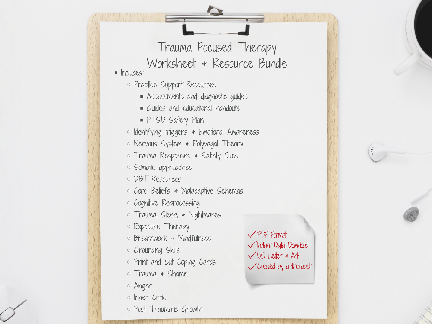 Trauma Informed Therapy Worksheet Bundle