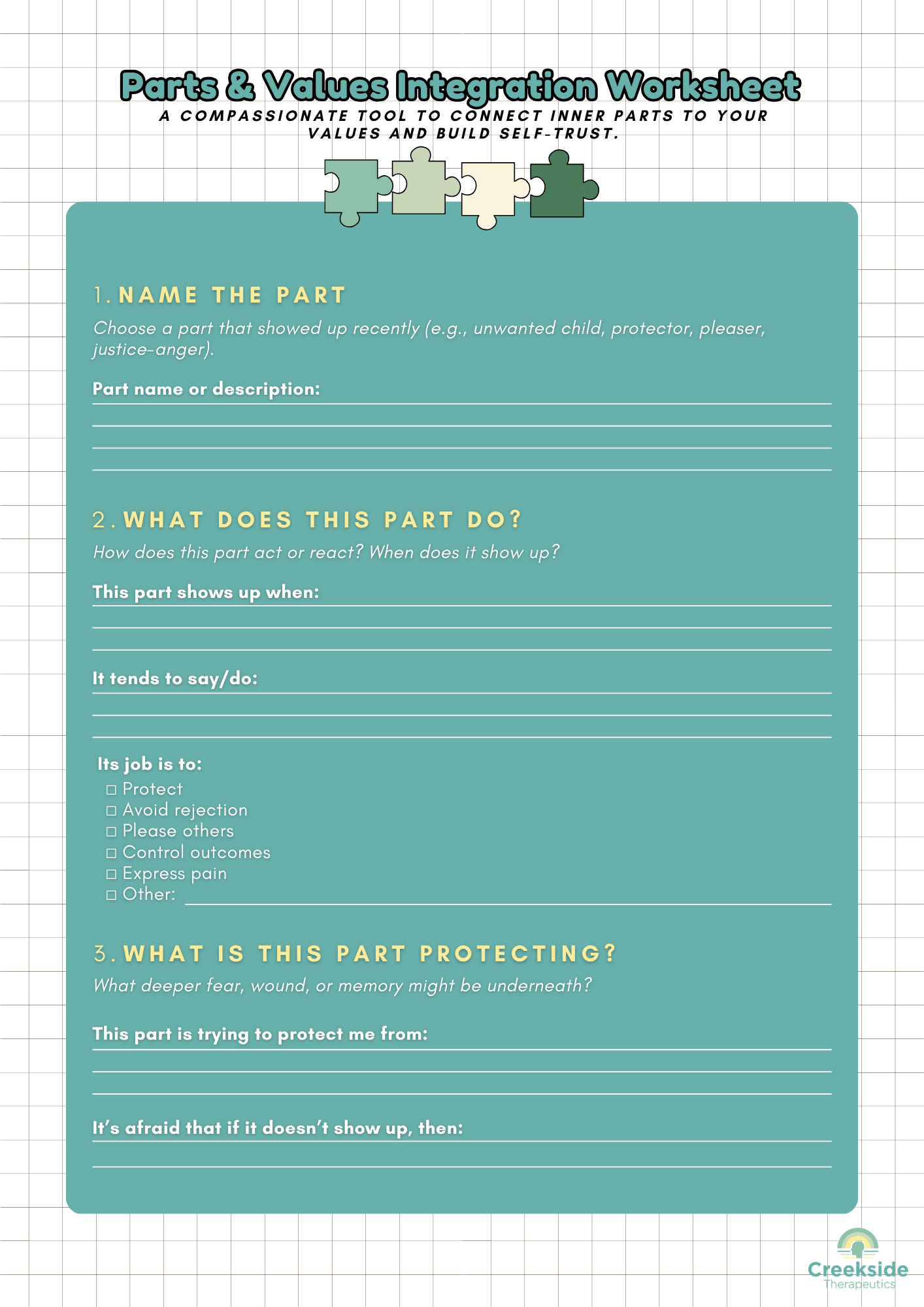 Parts & Values Integration Worksheet