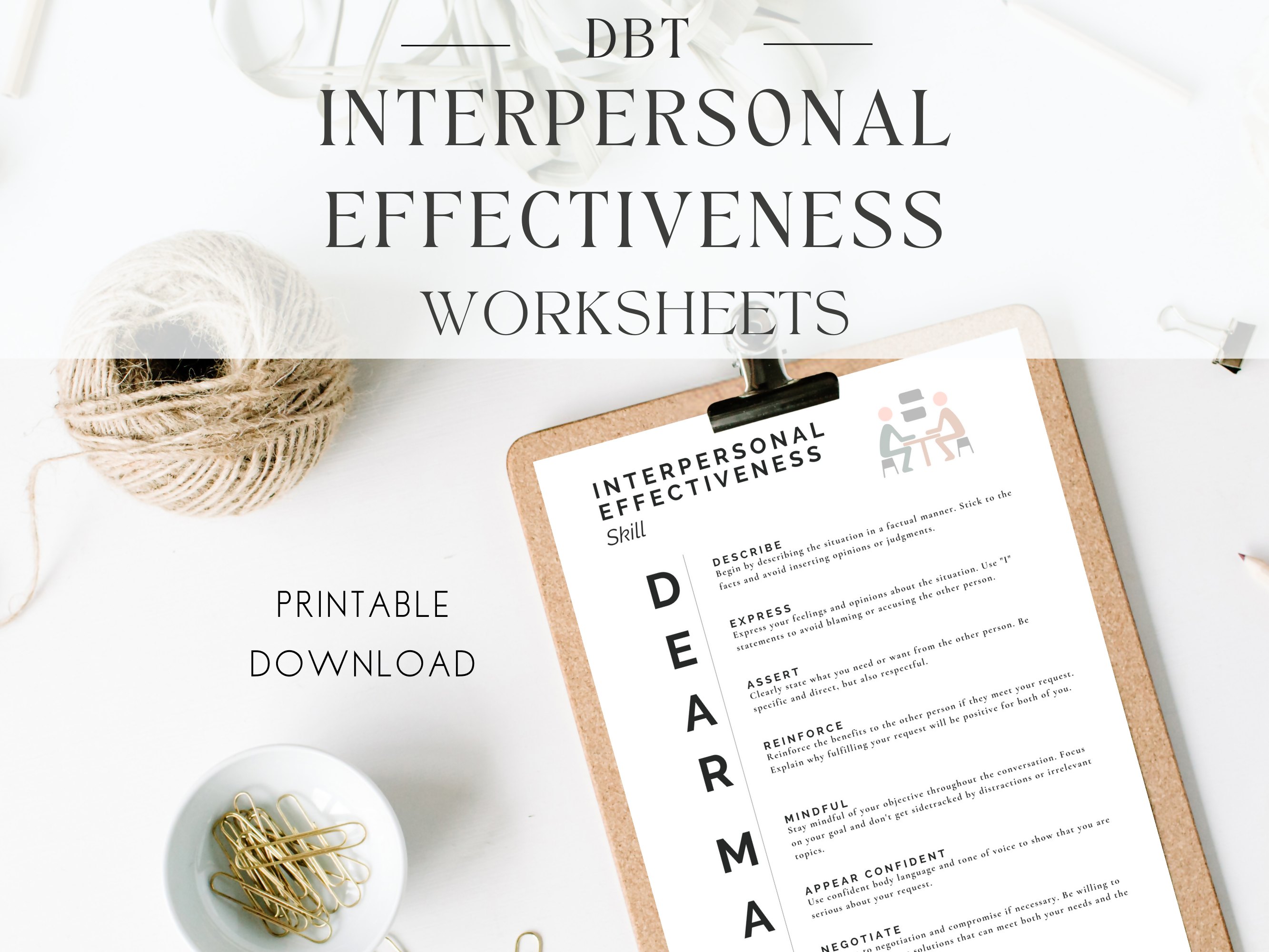 DBT Interpersonal Skills Worksheet Bundle