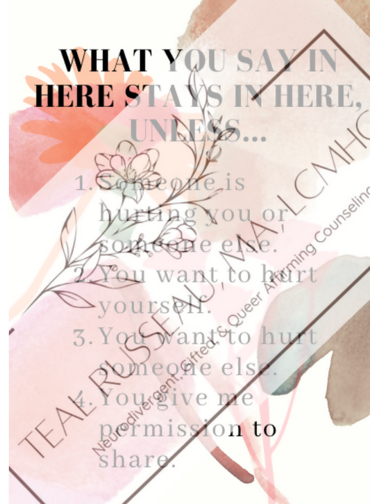 Confidentiality Poster for Kids