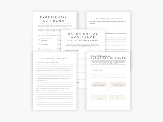 Experiential Avoidance ACT Worksheets