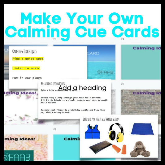 Make Your Own Calming Cards- Includes Templates and 100+Strategies