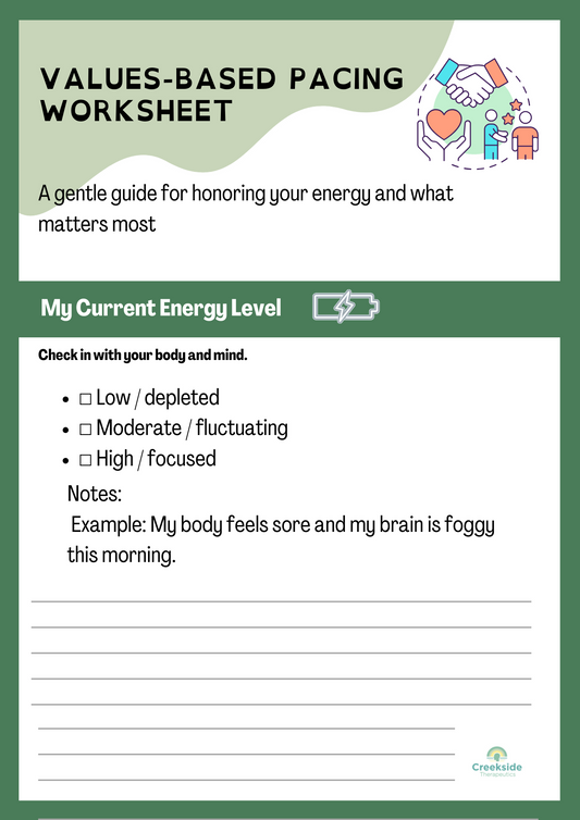 Values-Based Pacing Worksheet
