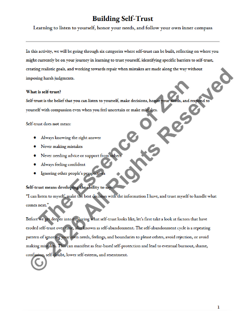 Self-Trust Workbook