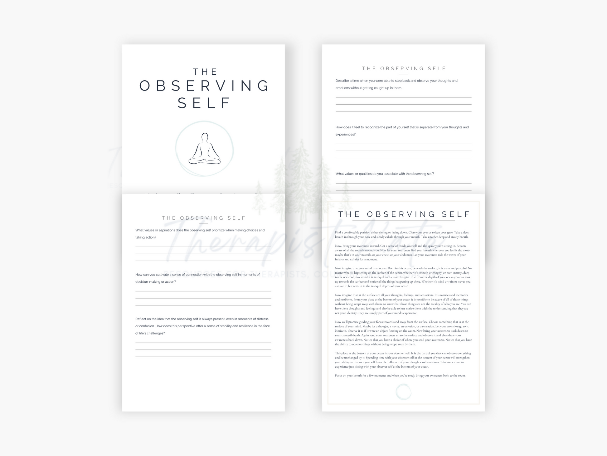 Exercise Observers Questionnaire.pdf Observer Self Worksheet ACT Worksheets
