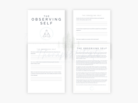 Observer Self Worksheet ACT Worksheets