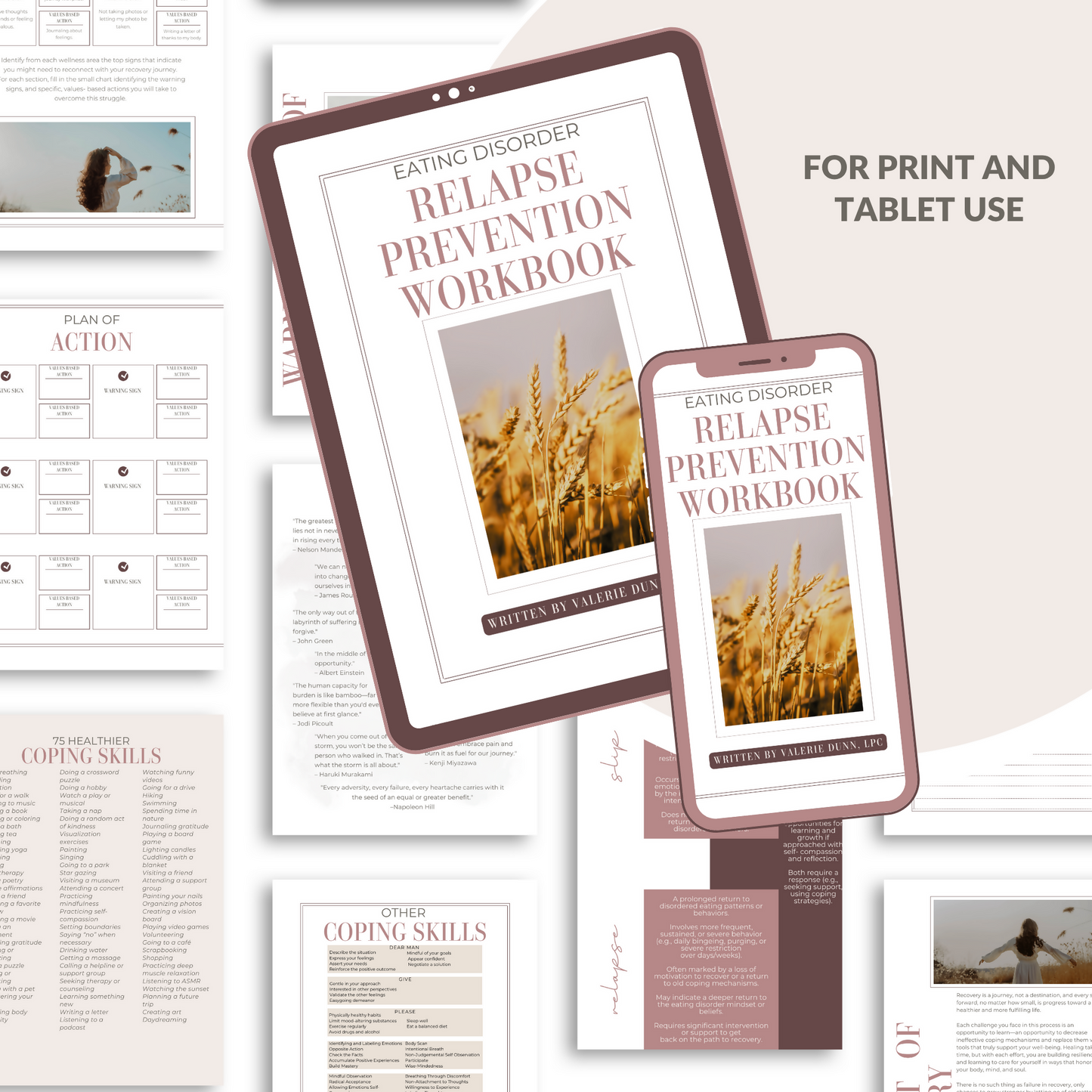 Eating Disorder Recovery Workbook | Relapse Prevention PDF | Body Trust & Coping Skills | Printable Digital Download