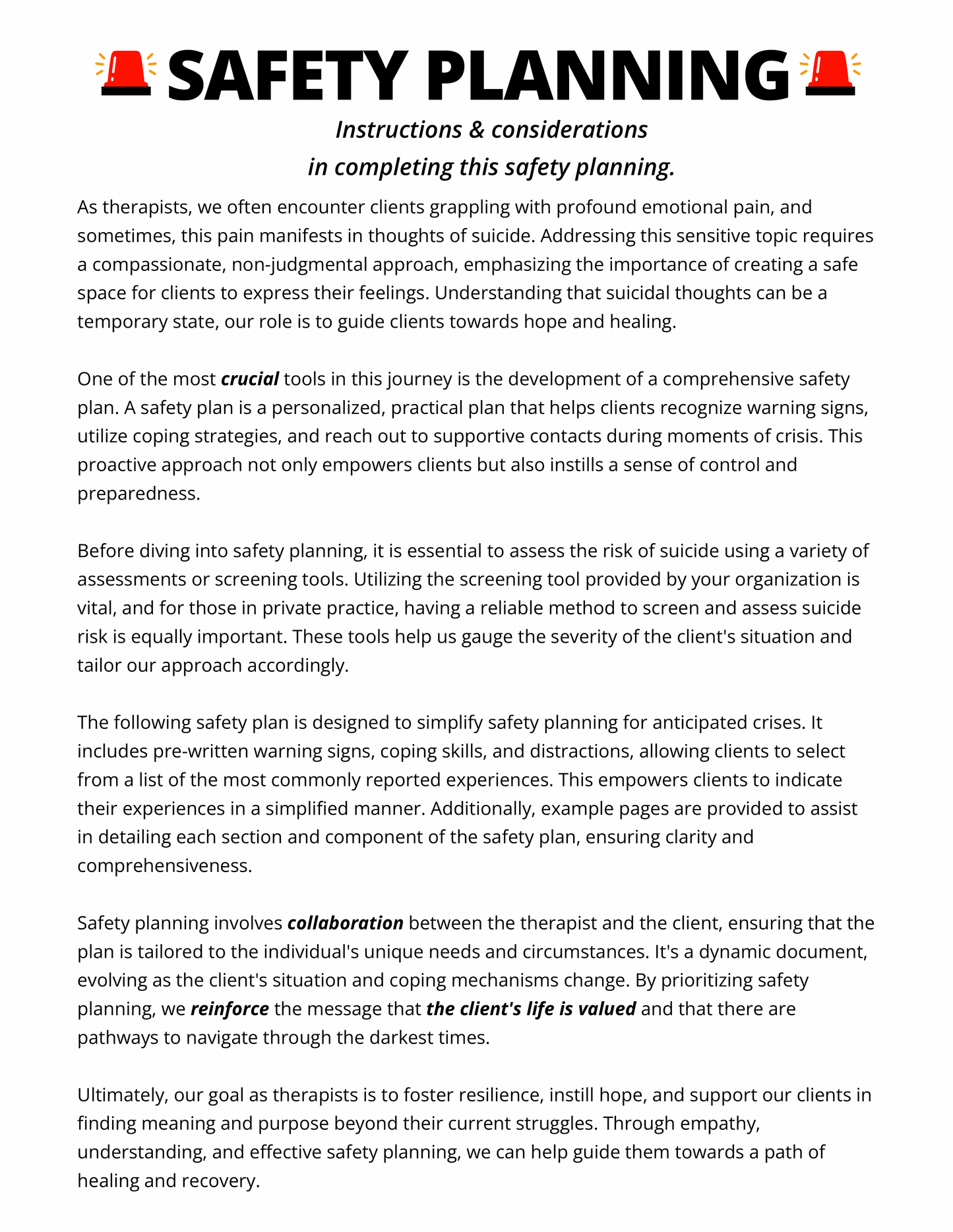 Safety Plan: Extended *New Font*