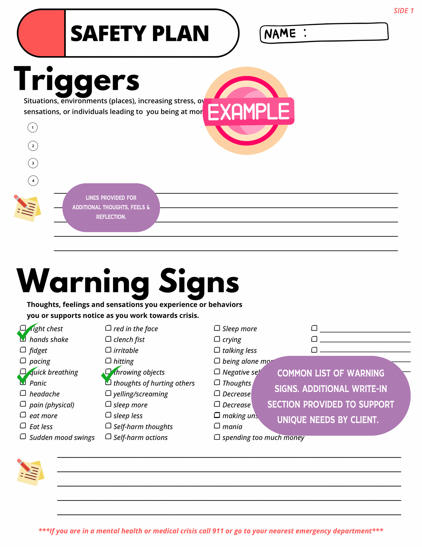 Safety Plan: Extended *New Font*