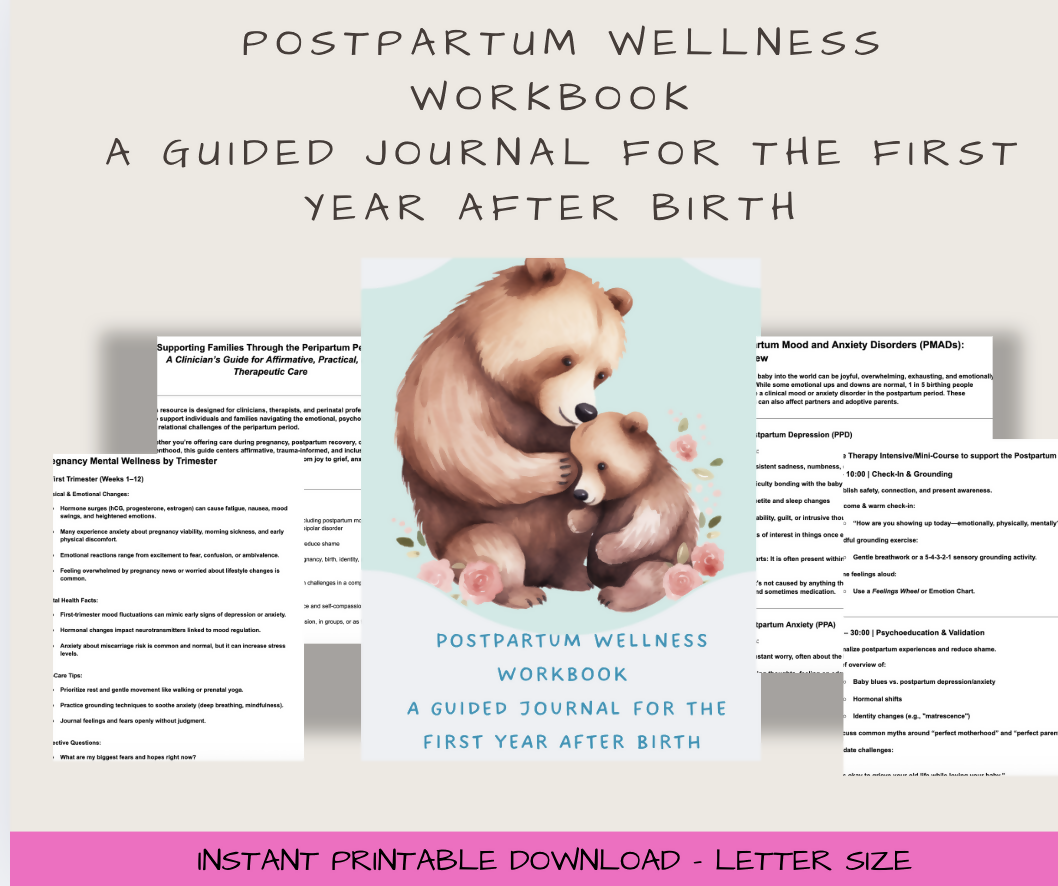 Postpartum Wellness Journal | Guided Workbook for New Parents (PDF Download)