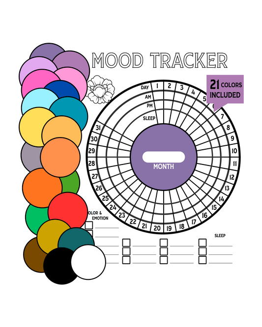 Monthly Mood & Sleep Coloring Tracker