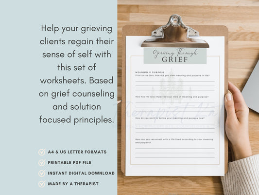 Growing Through Grief Worksheets