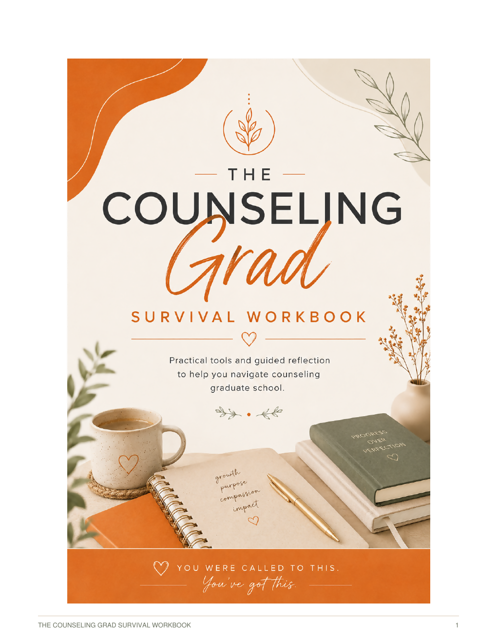 The Counseling Grad Survival Workbook | 47-Page Fillable Workbook for Counseling Graduate Students