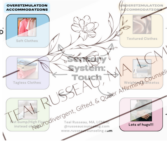 Sensory Adaptations Chart for Kids- Touch