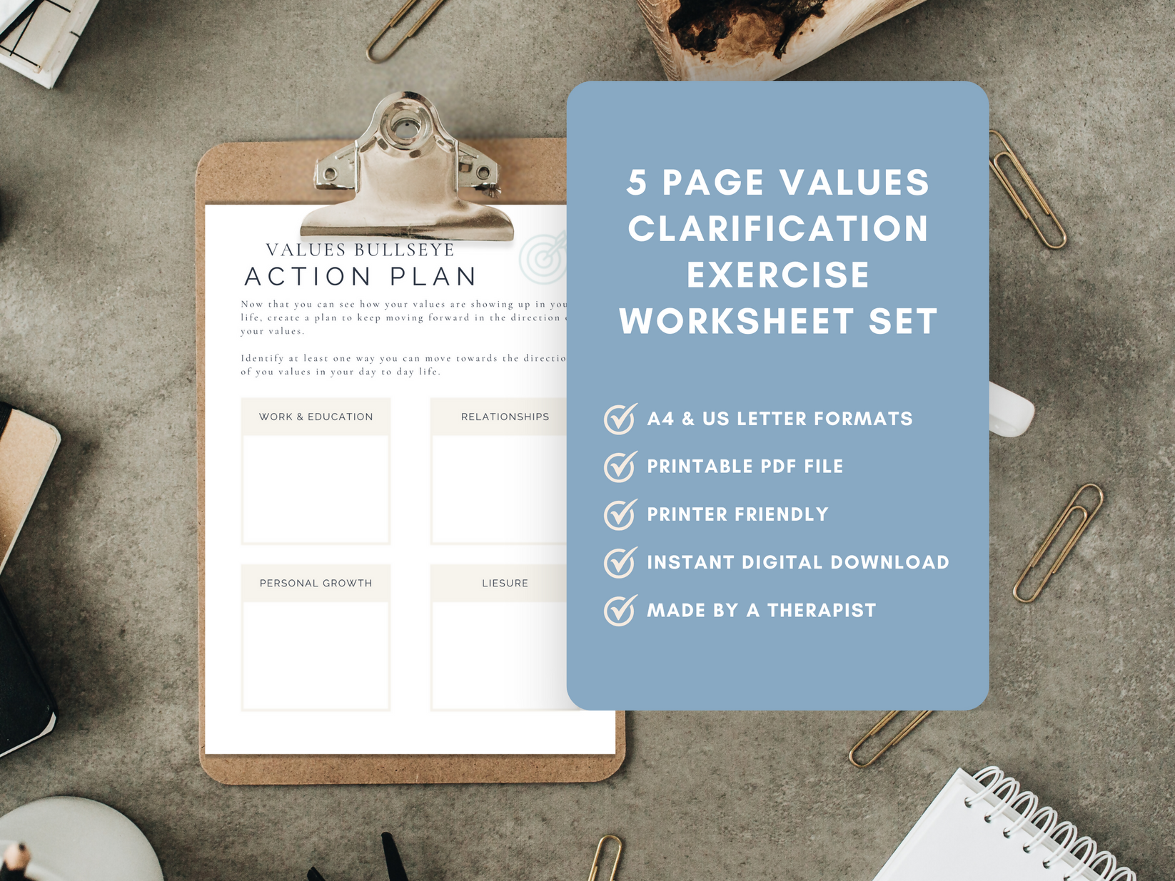 Values Bullseye Worksheet Set