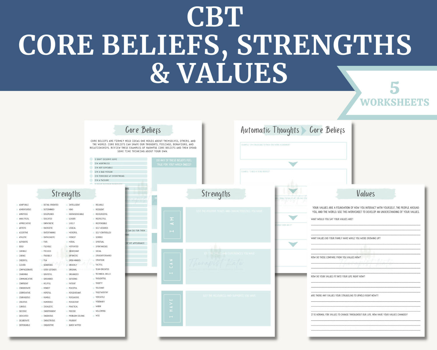 CBT Worksheets for Therapy