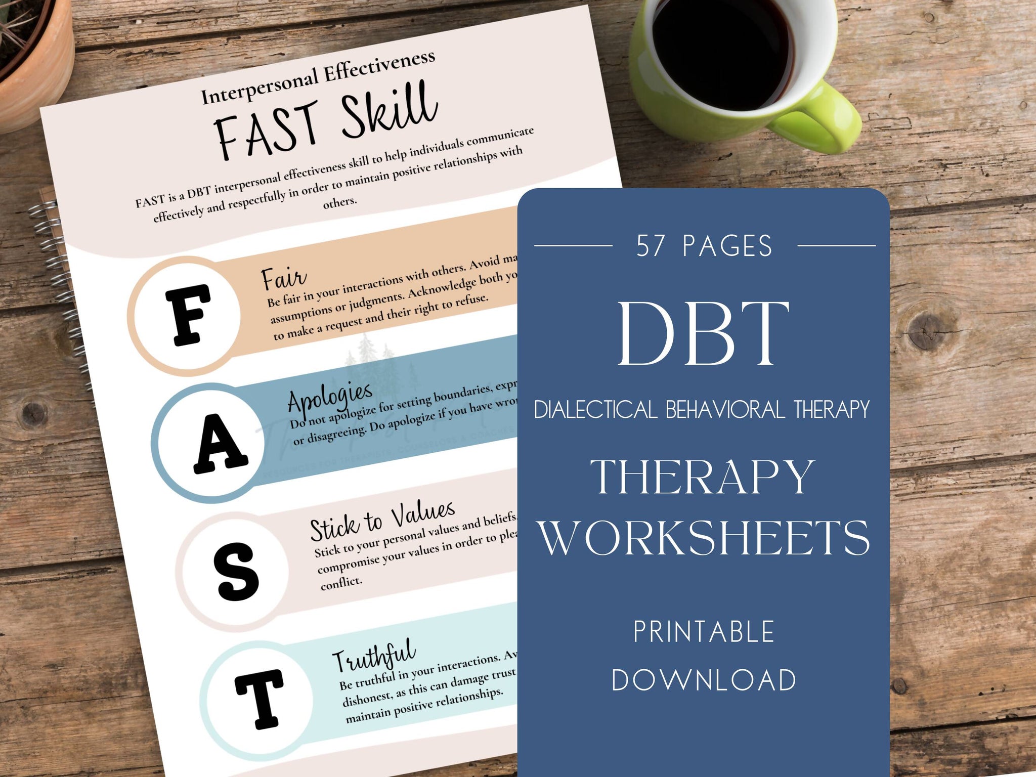 DBT Bundle | Emotion Regulation & Mindfulness Worksheets