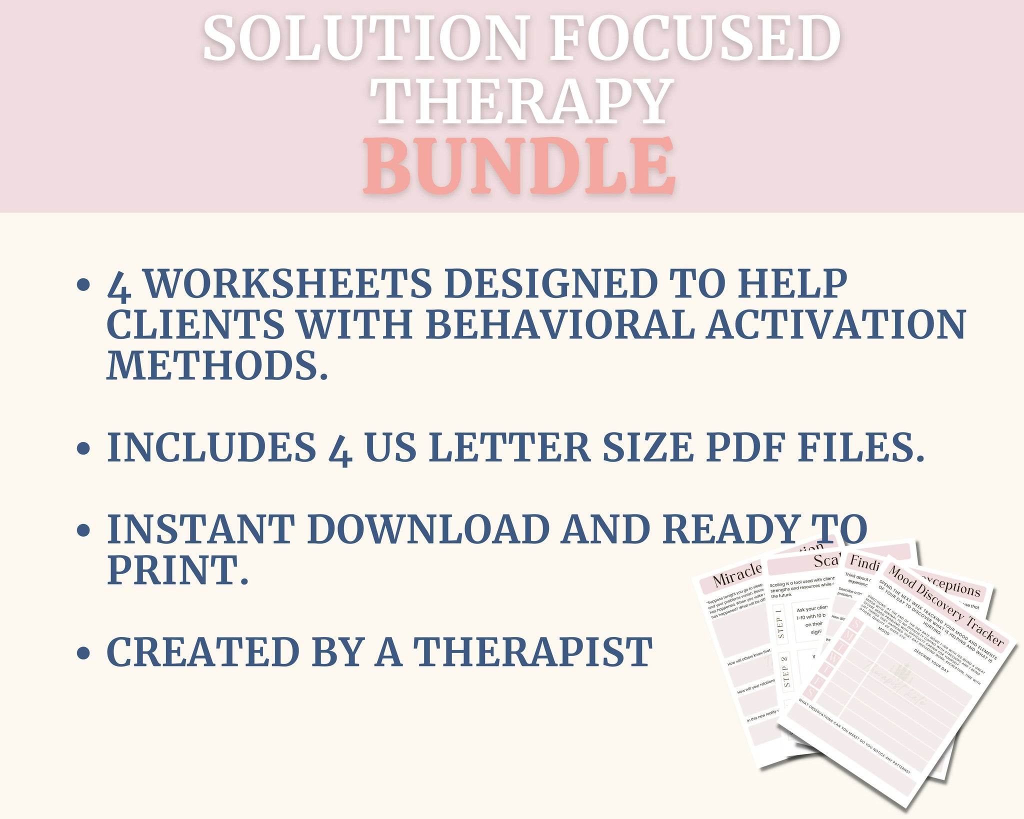Solution Focused Therapy Worksheets
