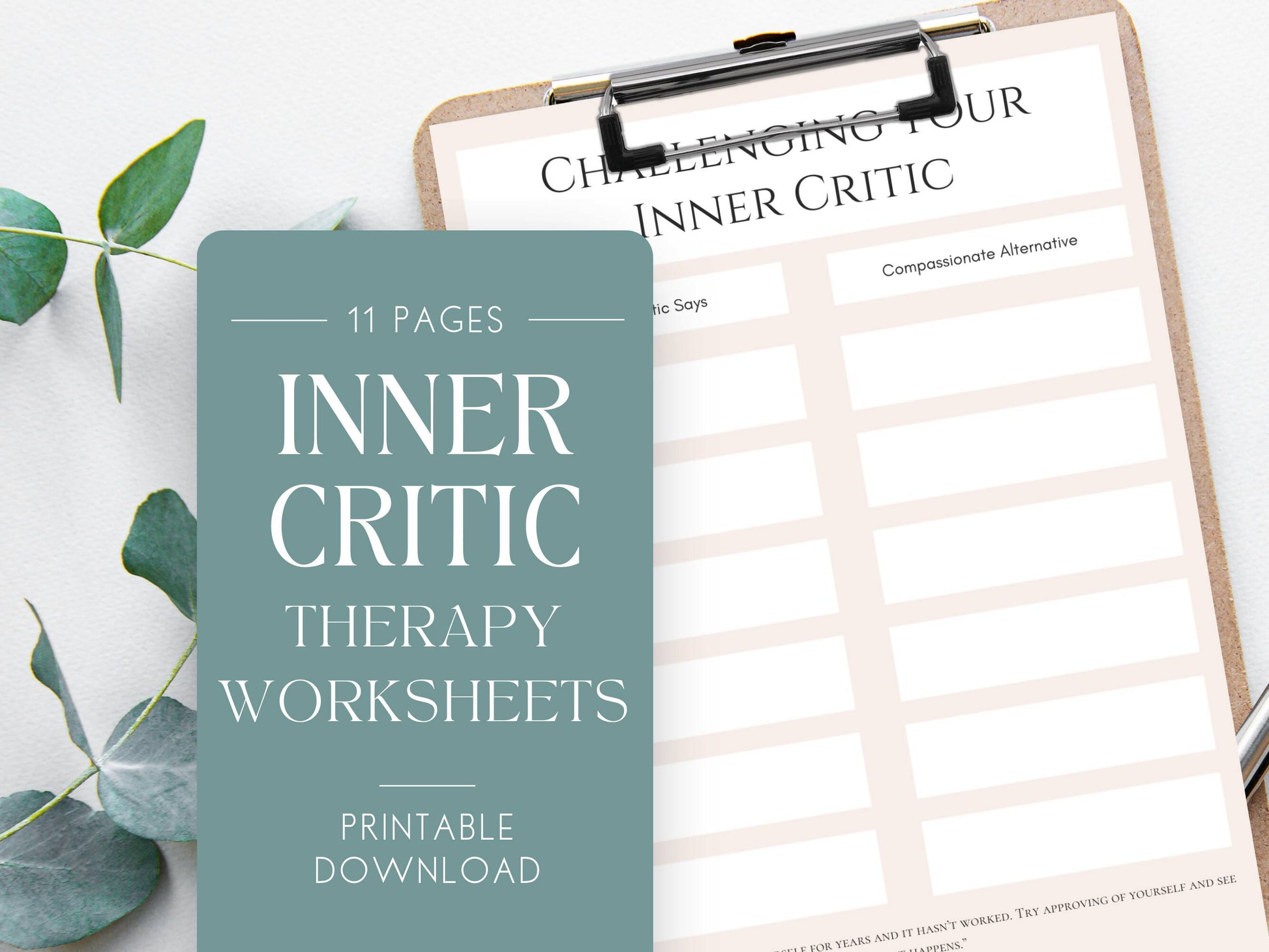 Inner Coach Vs Inner Critic Worksheet.pdf Inner Critic Worksheet Set