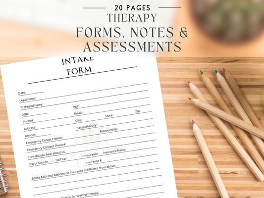 Therapy Forms & Assessments Bundle