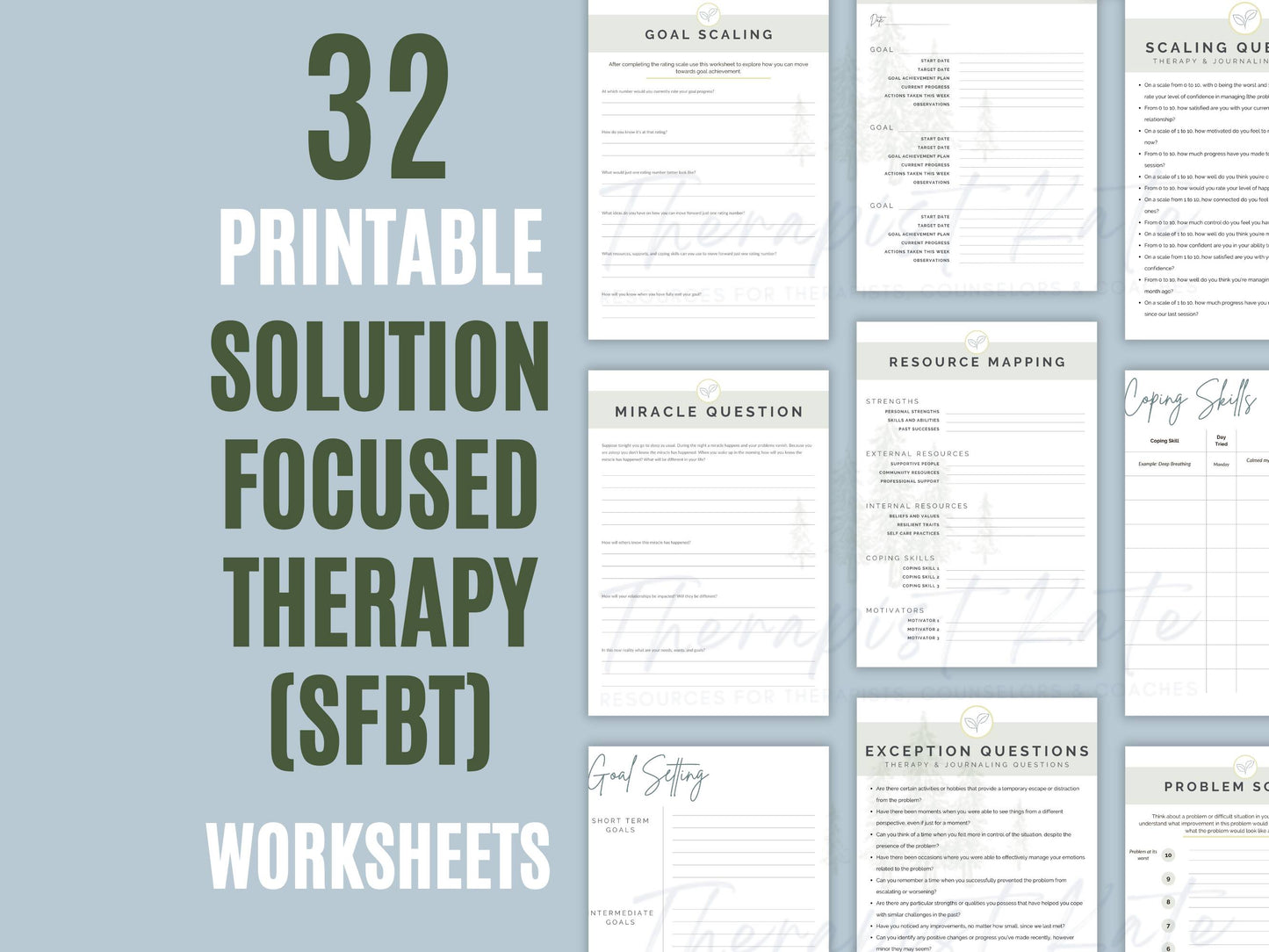 Solution Building Therapy Solution Focused Therapy Bundle