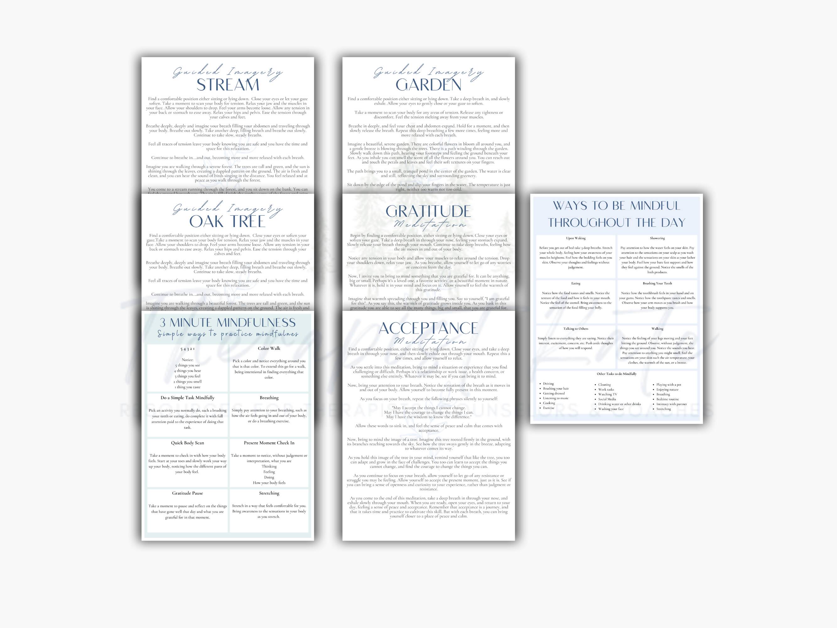 Mindfulness and Meditation Resources | Scripts & Handouts