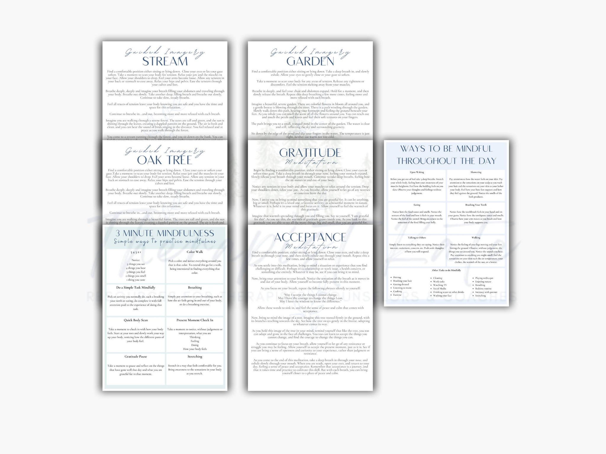 Mindfulness and Meditation Resources | Scripts & Handouts