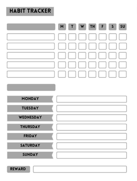 Bundle of habit and goal trackers, varied colors