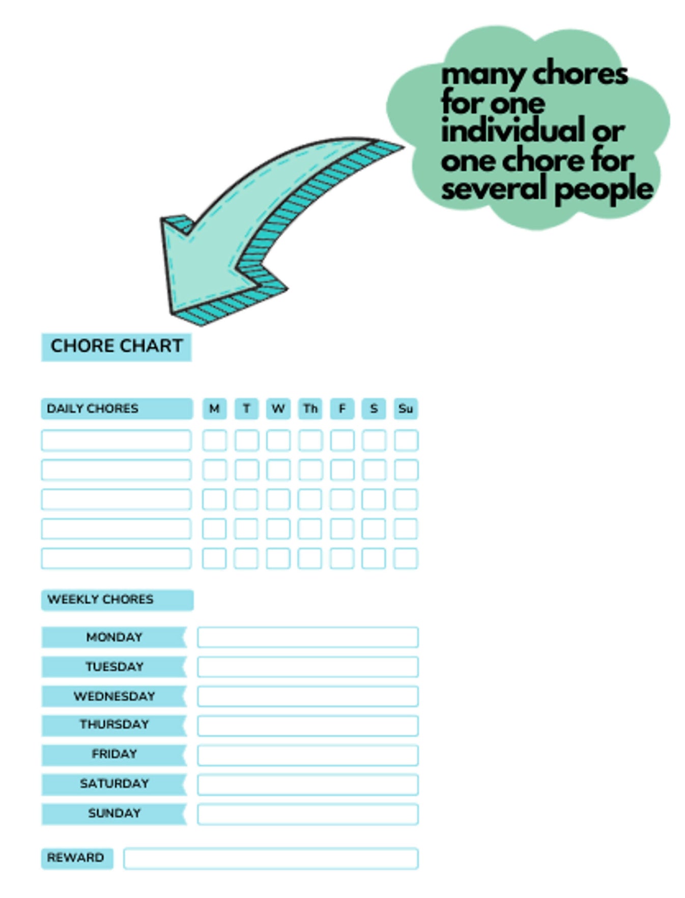 Colorful Chore Chart/Habit Tracker | Digital Download