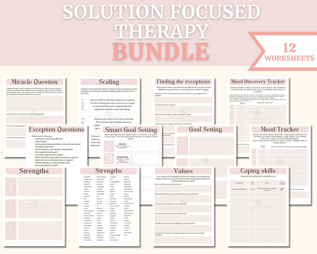 Solution Building Therapy Solution Focused Therapy Worksheets